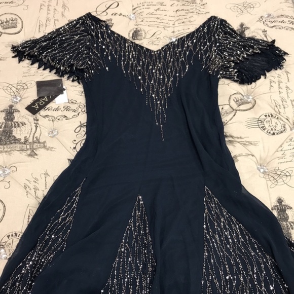 J Kara Embellished Handkerchief Hem Dress - Picture 5 of 10